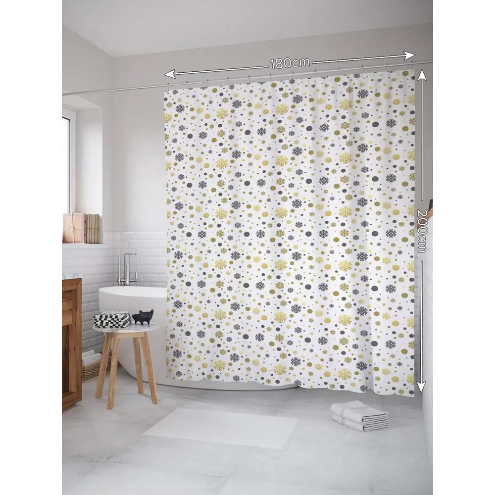 Фото Шторка для ванной комнаты JoyArty sc_37155 200x180см цвет серый серебристый Фото Шторка для ванной комнаты JoyArty sc_37155 200x180см цвет серый серебристый