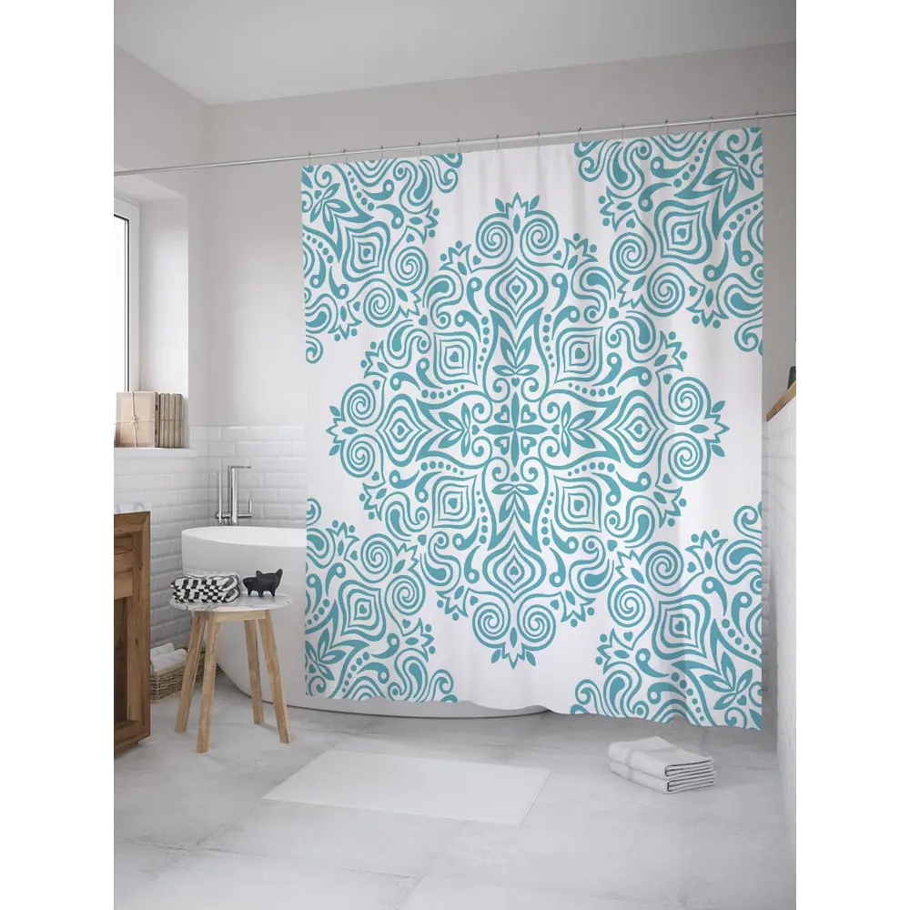 Фото Шторка для ванной комнаты JoyArty sc_33920 200x180см цвет синий