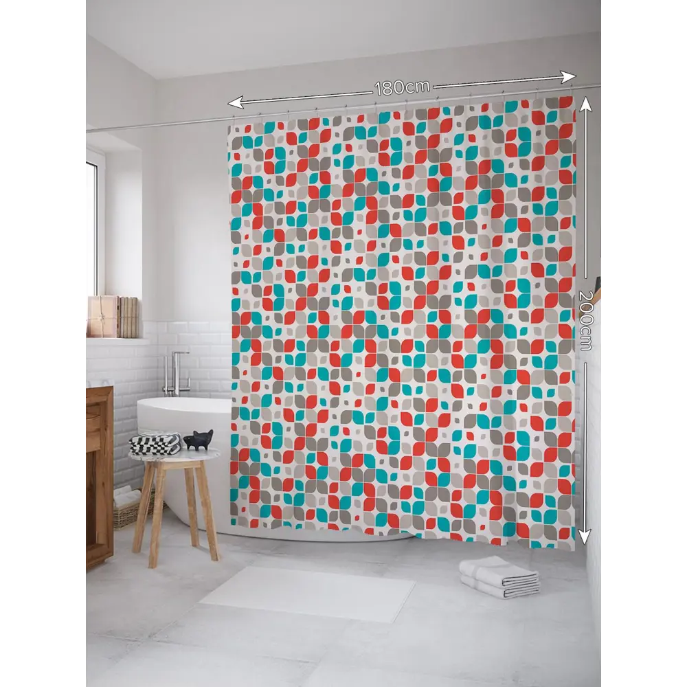 Фото Шторка для ванной комнаты JoyArty sc_37435 200x180см цвет синий