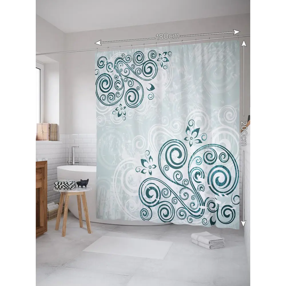 Фото Шторка для ванной комнаты JoyArty sc_29327 200x180см цвет синий Фото Шторка для ванной комнаты JoyArty sc_29327 200x180см цвет синий