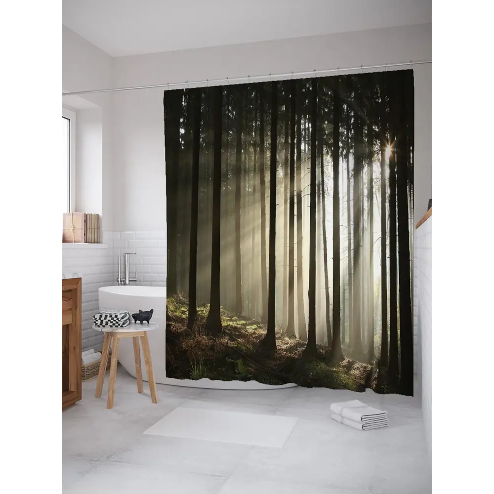 Фото Шторка для ванной комнаты JoyArty sc_19669 200x180см цвет серый серебристый Фото Шторка для ванной комнаты JoyArty sc_19669 200x180см цвет серый серебристый