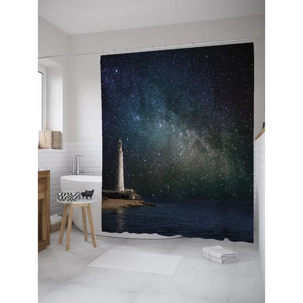 Фото Шторка для ванной комнаты JoyArty sc_35624 200x180см цвет синий Фото Шторка для ванной комнаты JoyArty sc_35624 200x180см цвет синий