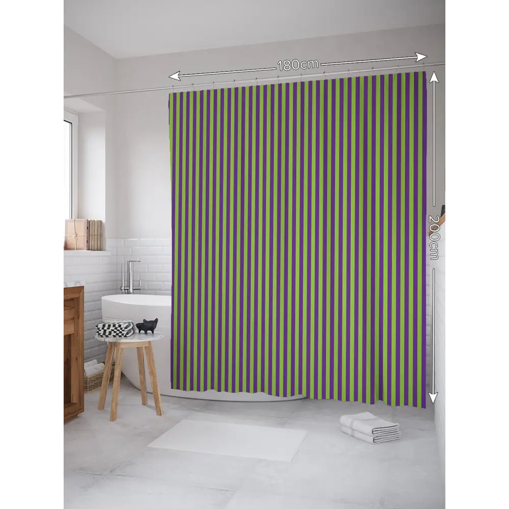 Фото Шторка для ванной комнаты JoyArty sc_30673 200x180см цвет серый серебристый