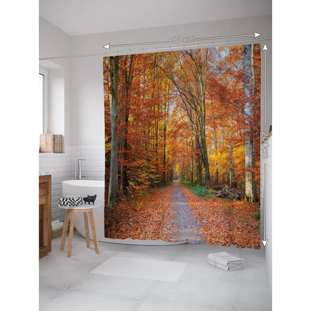 Фото Шторка для ванной комнаты JoyArty sc_37679 200x180см цвет серый серебристый