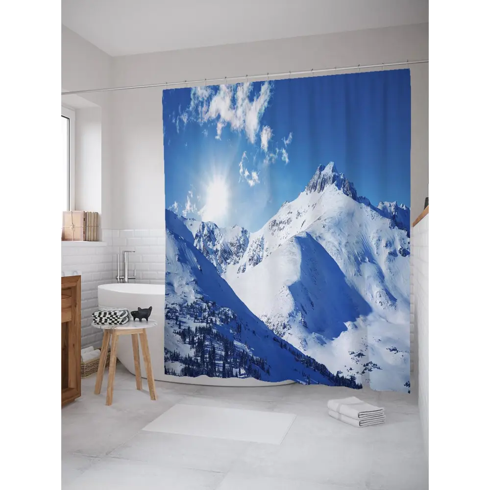 Фото Шторка для ванной комнаты JoyArty sc_20092 200x180см цвет синий