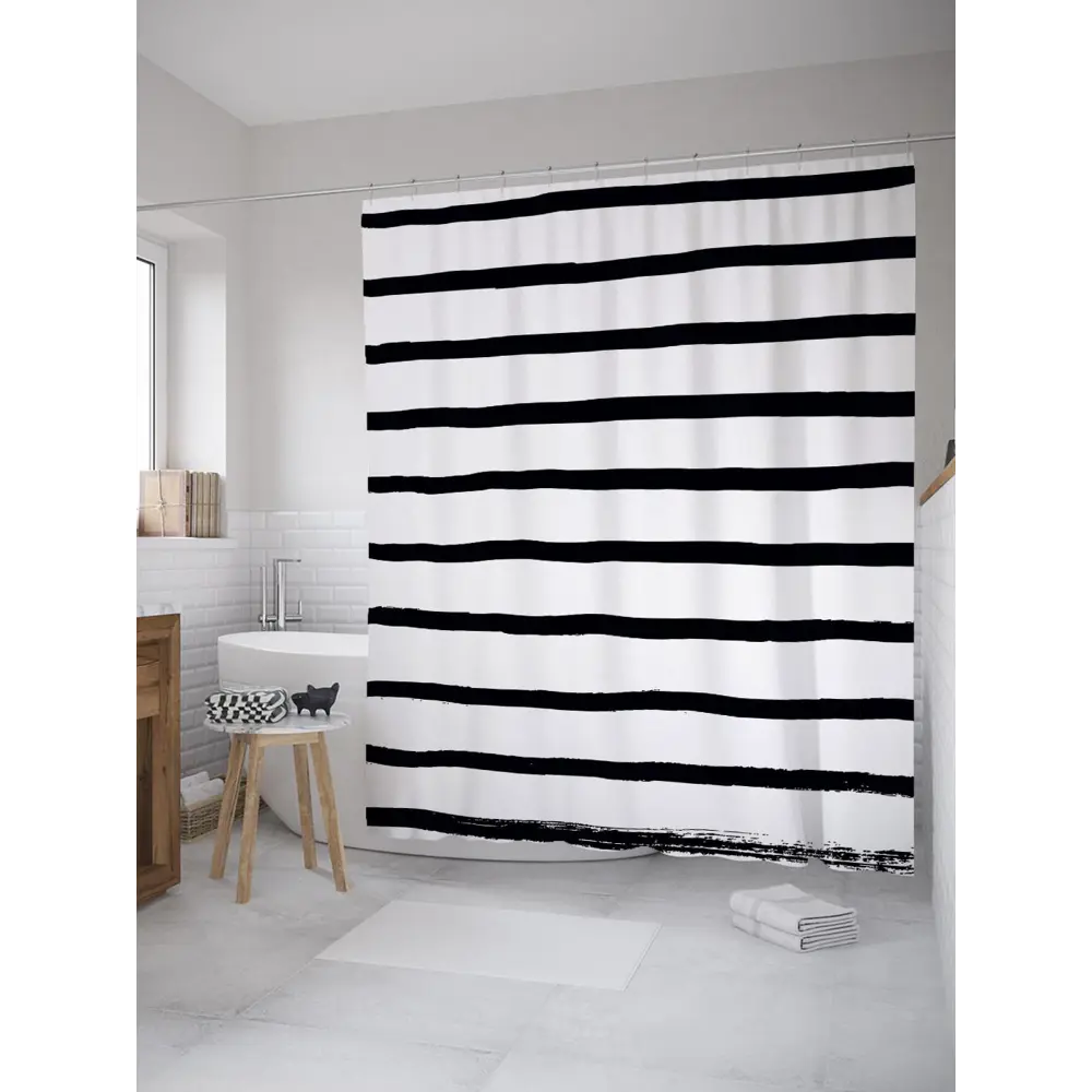 Фото Шторка для ванной комнаты JoyArty sc_28862 200x180см цвет серый серебристый