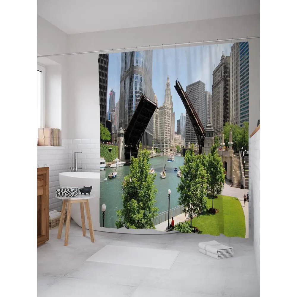 Фото Шторка для ванной комнаты JoyArty sc_36792 200x180см цвет серый серебристый Фото Шторка для ванной комнаты JoyArty sc_36792 200x180см цвет серый серебристый