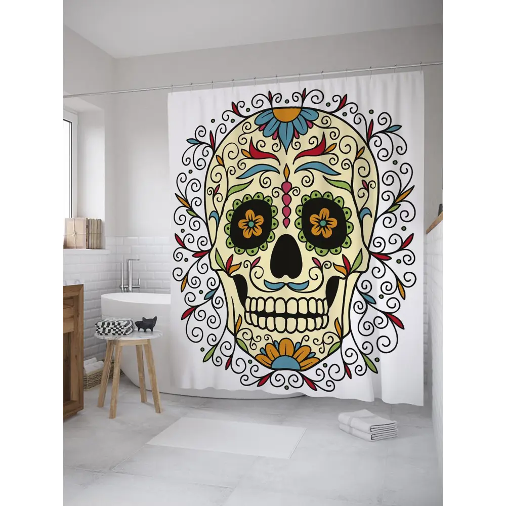 Фото Шторка для ванной комнаты JoyArty sc_35940 200x180см цвет серый серебристый Фото Шторка для ванной комнаты JoyArty sc_35940 200x180см цвет серый серебристый