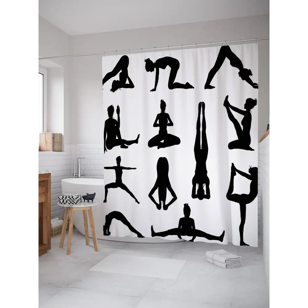 Фото Шторка для ванной комнаты JoyArty sc_37567 200x180см цвет серый серебристый