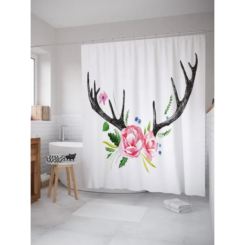 Фото Шторка для ванной комнаты JoyArty sc_37643 200x180см цвет серый серебристый