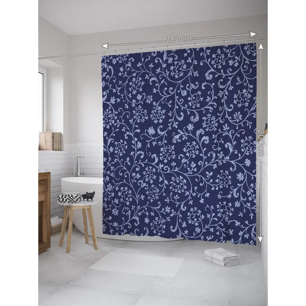 Фото Шторка для ванной комнаты JoyArty sc_28466 200x180см цвет синий Фото Шторка для ванной комнаты JoyArty sc_28466 200x180см цвет синий
