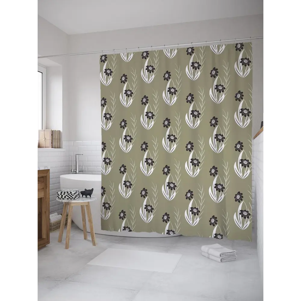 Фото Шторка для ванной комнаты JoyArty sc_28612 200x180см цвет серый серебристый