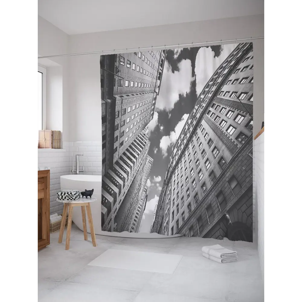 Фото Шторка для ванной комнаты JoyArty sc_30149 200x180см цвет серый серебристый Фото Шторка для ванной комнаты JoyArty sc_30149 200x180см цвет серый серебристый