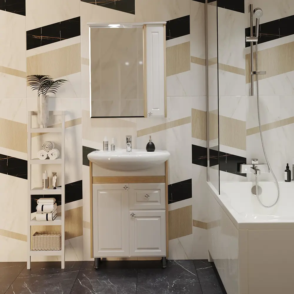 Фото 4 Тумба под раковину MixLine ВЕРСАЛЬ-60 548993 60см цвет белый Фото 4 Тумба под раковину MixLine ВЕРСАЛЬ-60 548993 60см цвет белый