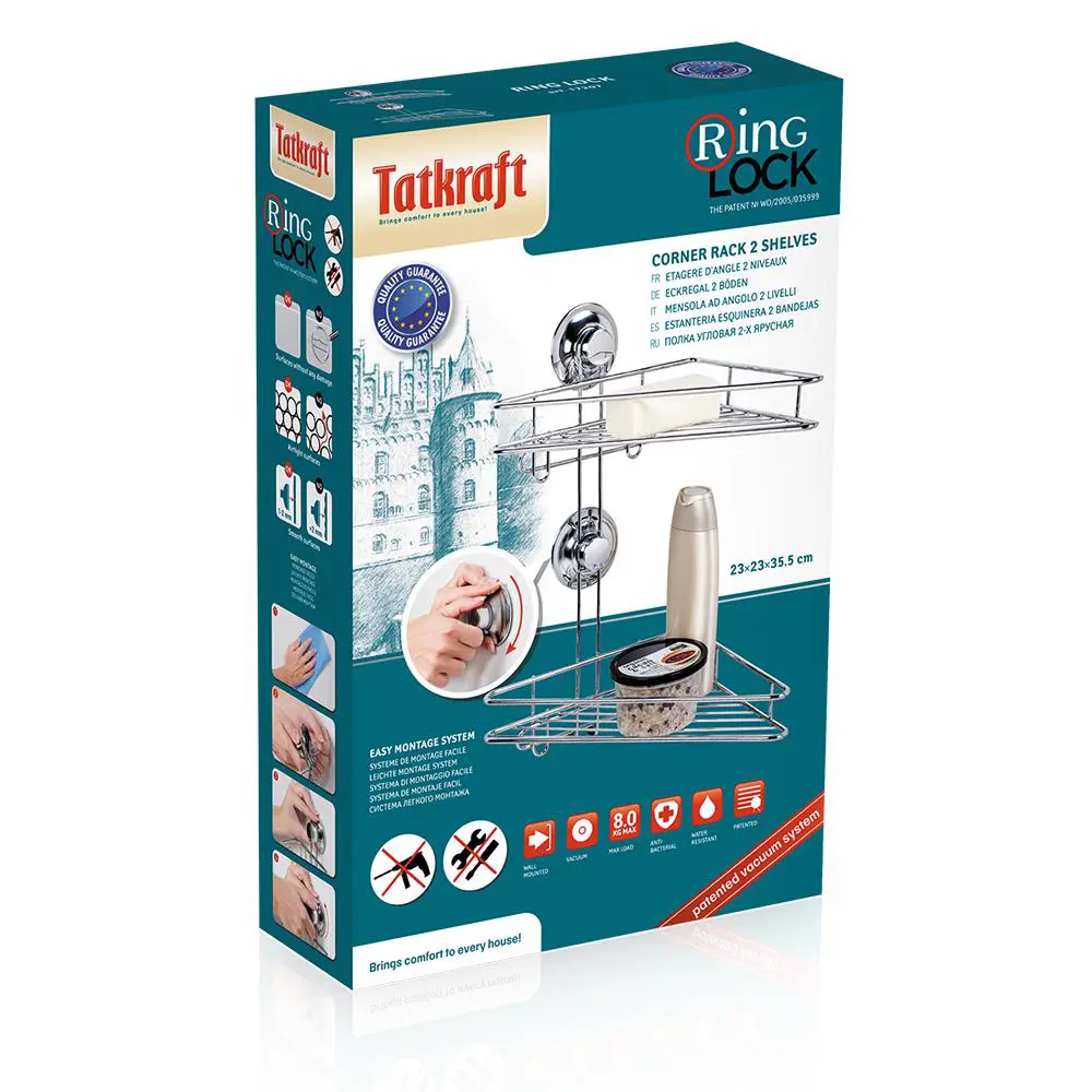Фото 3 Подвесная полка для ванной Tatkraft Ring Lock 17207 угловая 23см Фото 3 Подвесная полка для ванной Tatkraft Ring Lock 17207 угловая 23см
