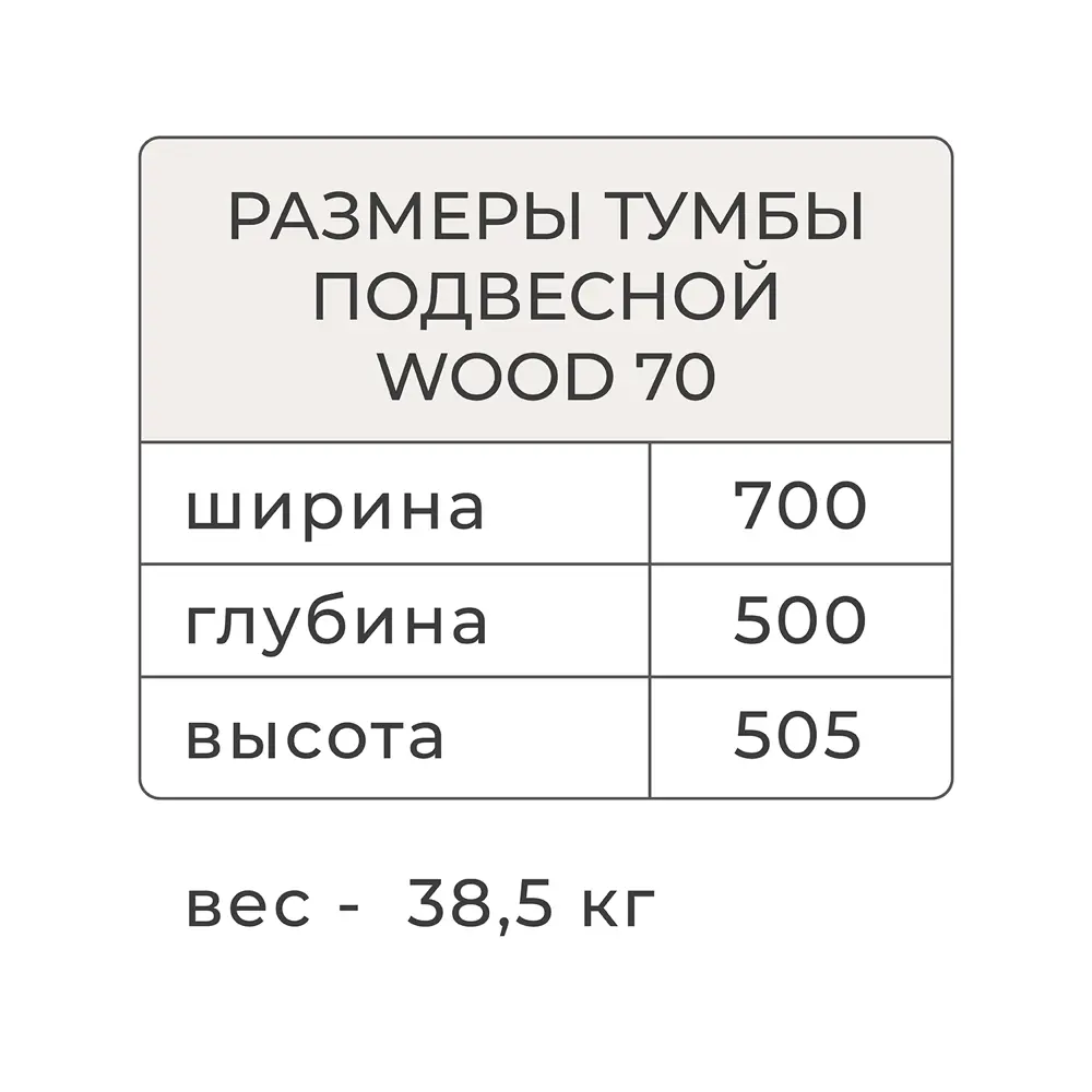 Фото 5 Тумба подвесная Итана Wood 2.0 70 700x500x505 Дуб себастиан, с раковиной Фото 5 Тумба подвесная Итана Wood 2.0 70 700x500x505 Дуб себастиан, с раковиной
