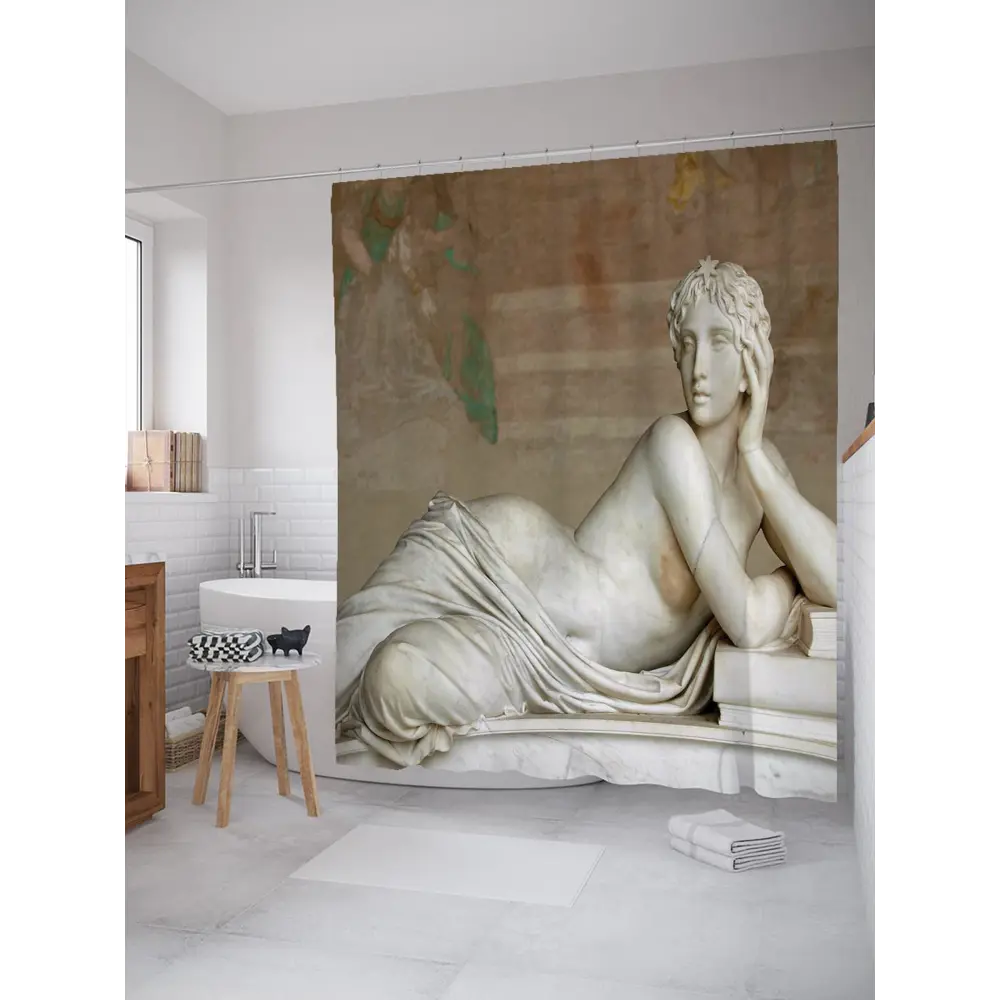 Фото Шторка для ванной комнаты JoyArty sc_9958 200x180см цвет серый серебристый