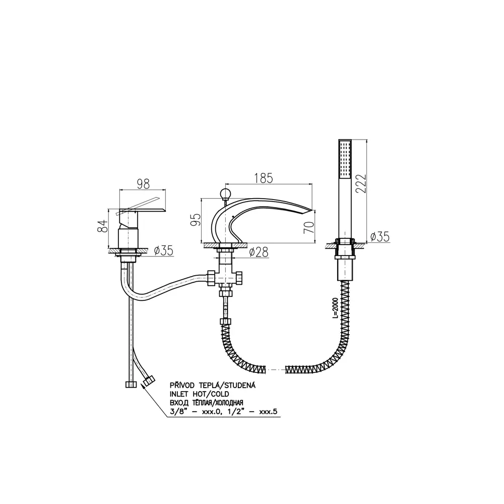 Фото 2 Смеситель для ванны RavSlezak Loira LR572.5S однорычажный цвет хром Фото 2 Смеситель для ванны RavSlezak Loira LR572.5S однорычажный цвет хром