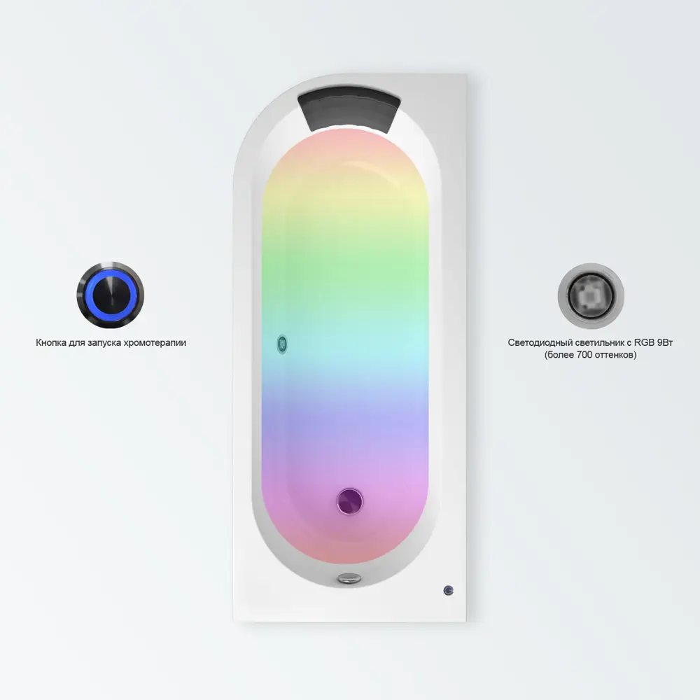 Фото 5 Ассиметричная ванна Lavinia Boho Art II S4-371317PR литьевой акрил 170x72.5 см правая, с ножками, подголовником, экраном и хромотерапией Фото 5 Ассиметричная ванна Lavinia Boho Art II S4-371317PR литьевой акрил 170x72.5 см правая, с ножками, подголовником, экраном и хромотерапией