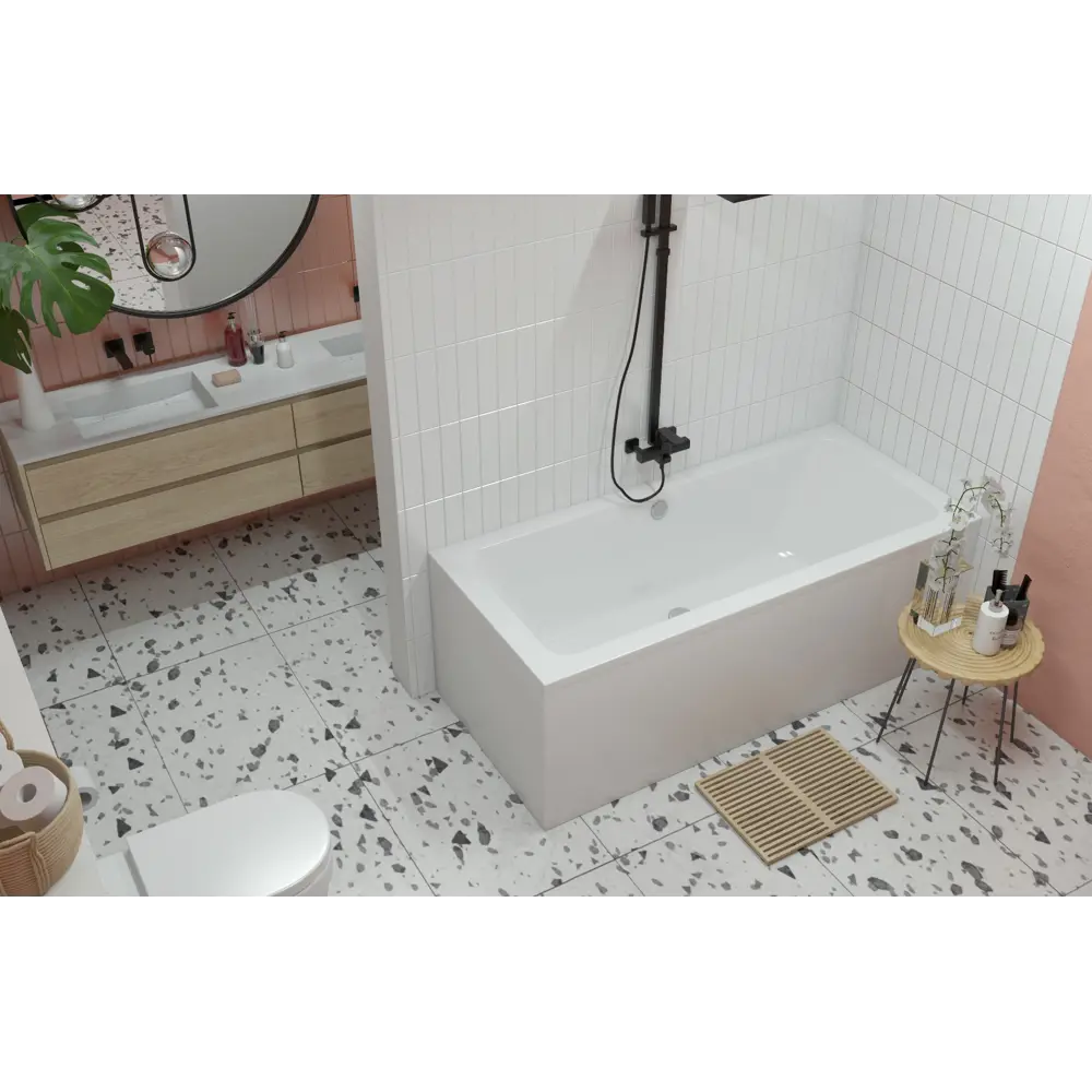 Фото 5 Прямоугольная ванна Lavinia Boho Pure S4-3710075P литьевой акрил 170x75 см, с каркасом, подголовником, экраном и хромотерапией