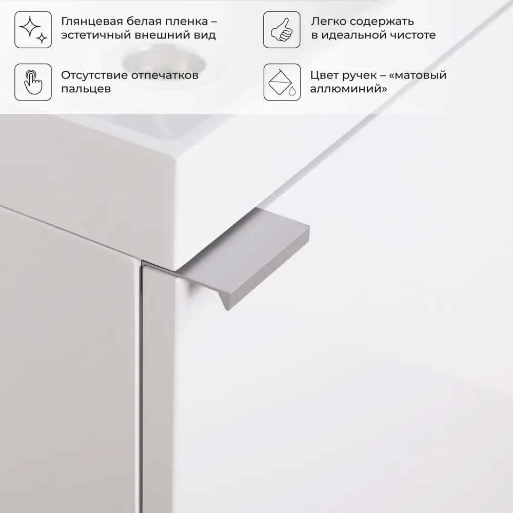 Фото 3 Тумба подвесная Итана City 50 496x345x600 Белый глянец Фото 3 Тумба подвесная Итана City 50 496x345x600 Белый глянец