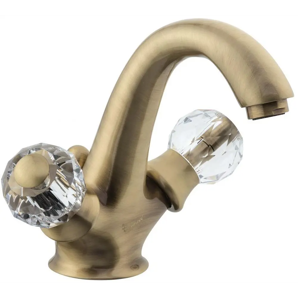 Фото Смеситель для раковины Emmevi Deco Cristall 12013CRIBR двухвентильный цвет бронза Фото Смеситель для раковины Emmevi Deco Cristall 12013CRIBR двухвентильный цвет бронза
