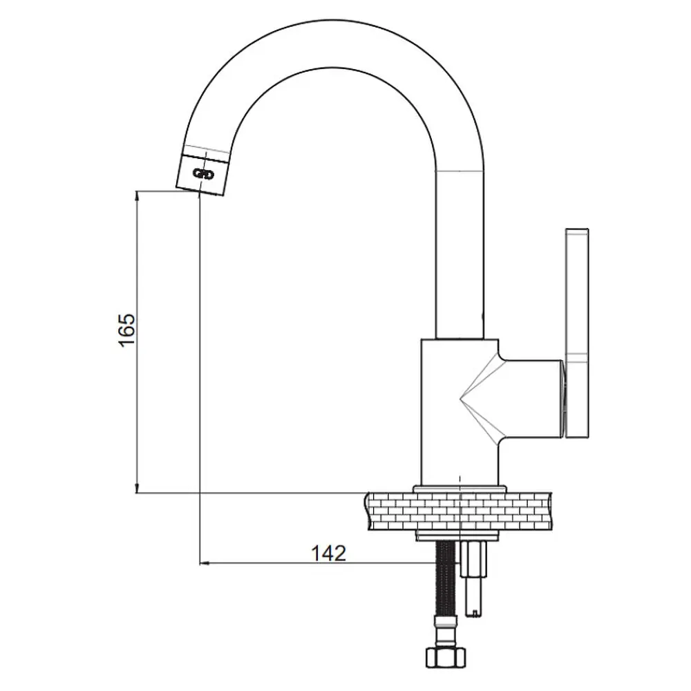 Фото 4 Смеситель для раковины Gildo Colored MTL165-K-S однорычажный цвет черный Фото 4 Смеситель для раковины Gildo Colored MTL165-K-S однорычажный цвет черный