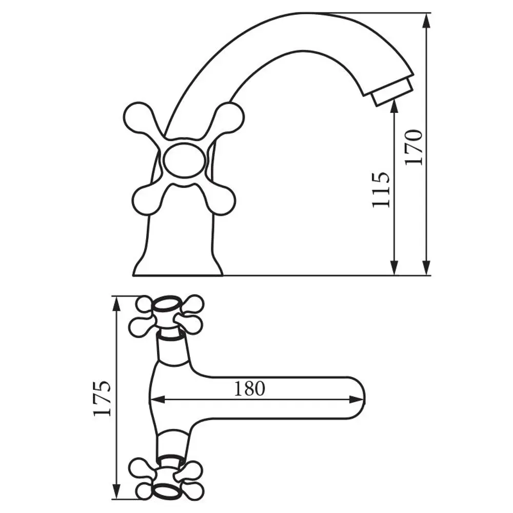 Фото 2 Смеситель для раковины Agatha VR.AGT-3710.CR двухвентильный цвет хром Фото 2 Смеситель для раковины Agatha VR.AGT-3710.CR двухвентильный цвет хром