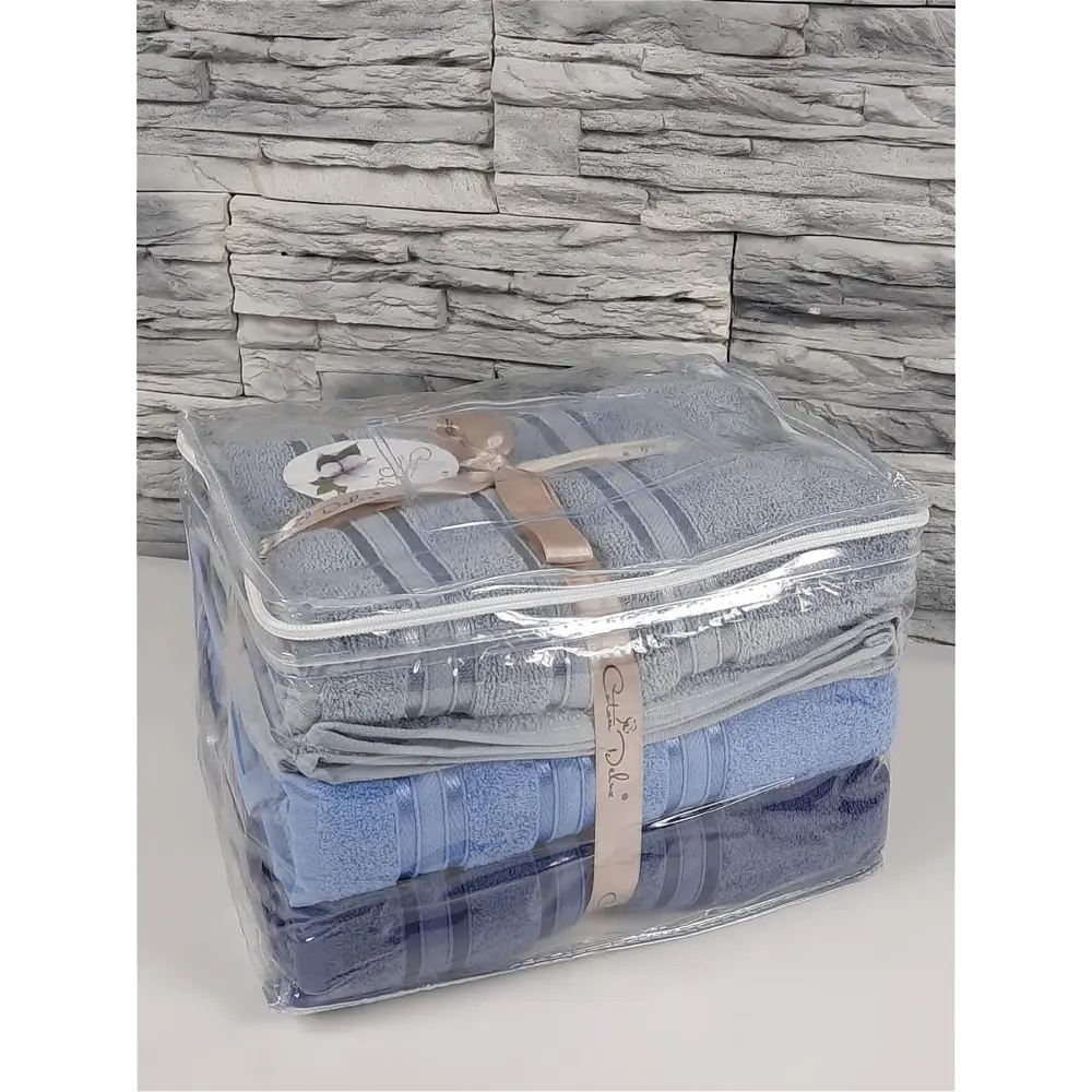 Фото 3 Набор банных полотенец Coton Delux 3 шт 70x140 см микрокоттон CD-0014 серый, голубой, темно-синий Фото 3 Набор банных полотенец Coton Delux 3 шт 70x140 см микрокоттон CD-0014 серый, голубой, темно-синий