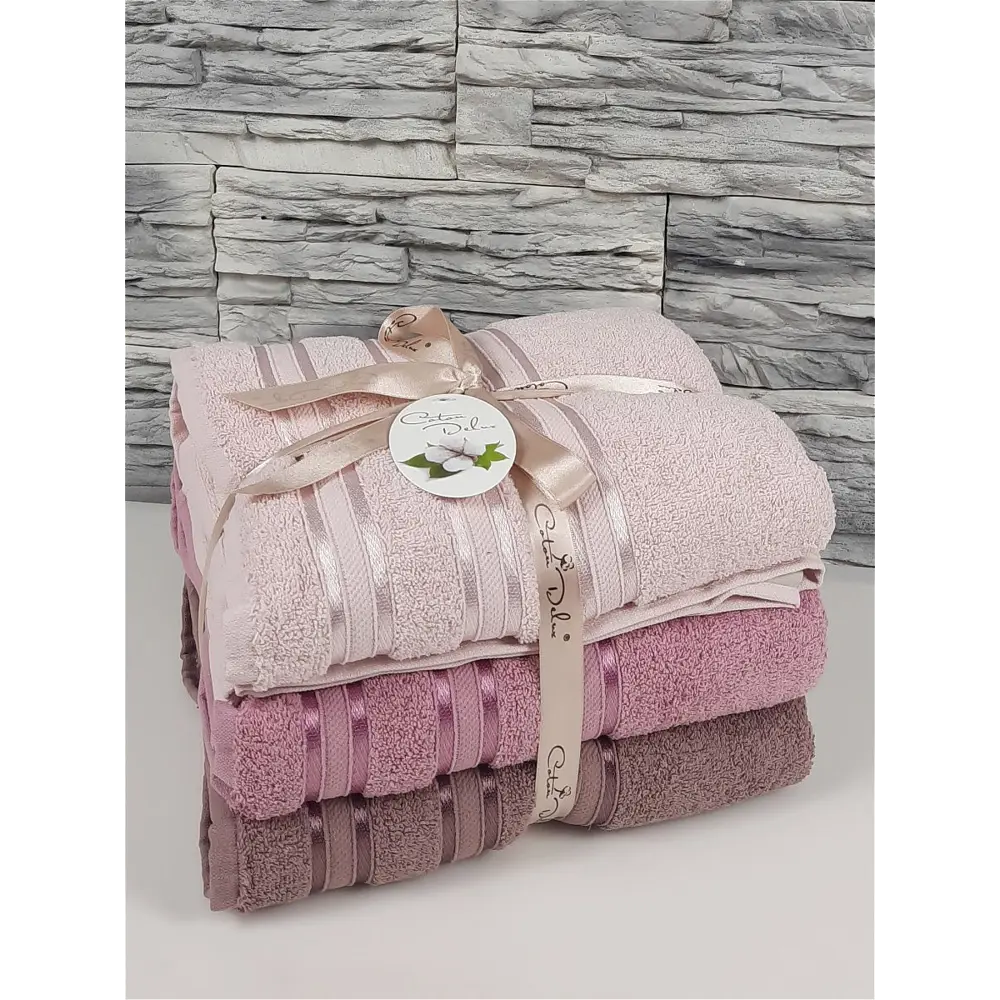 Фото Набор банных полотенец Coton Delux 3 шт 70x140 см микрокоттон CD-0014 коричневый, пудровый, бледно-розовый Фото Набор банных полотенец Coton Delux 3 шт 70x140 см микрокоттон CD-0014 коричневый, пудровый, бледно-розовый