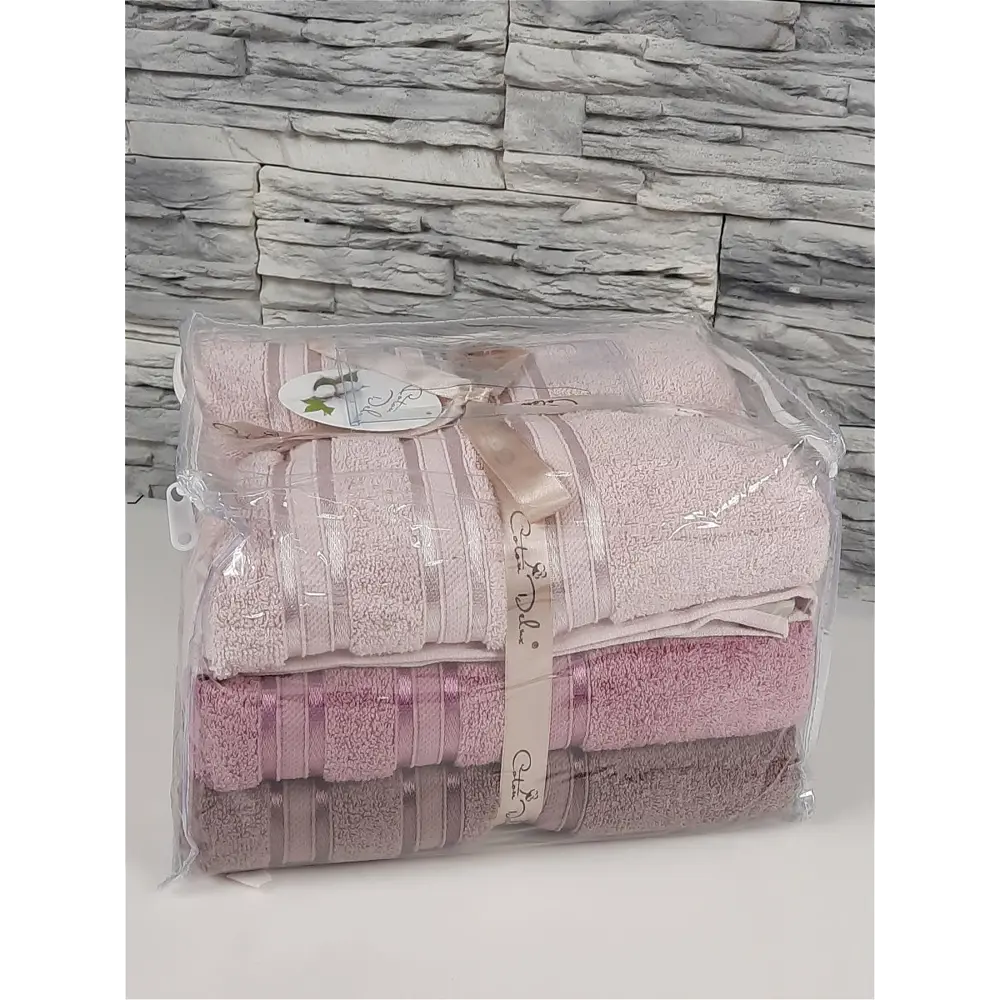 Фото 3 Набор банных полотенец Coton Delux 3 шт 70x140 см микрокоттон CD-0014 коричневый, пудровый, бледно-розовый Фото 3 Набор банных полотенец Coton Delux 3 шт 70x140 см микрокоттон CD-0014 коричневый, пудровый, бледно-розовый