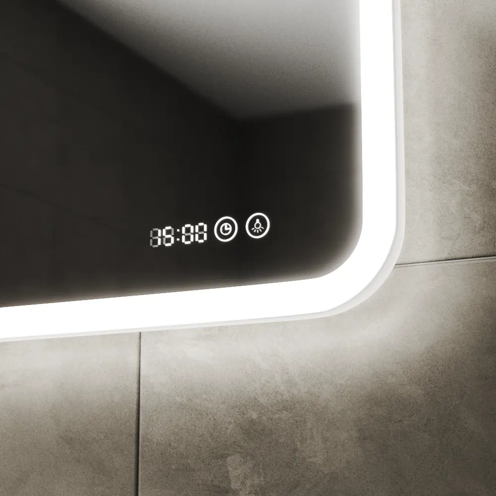 Фото Зеркало с часами и LED подсветкой BAUEDGE Stil 1200x70см BS12070.CL Фото Зеркало с часами и LED подсветкой BAUEDGE Stil 1200x70см BS12070.CL