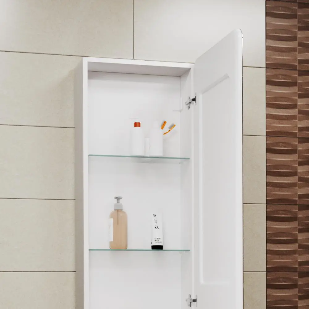 Фото 4 Шкаф-пенал зеркальный BAUEDGE Stil 160x40 LED подсветка BS16040W Фото 4 Шкаф-пенал зеркальный BAUEDGE Stil 160x40 LED подсветка BS16040W