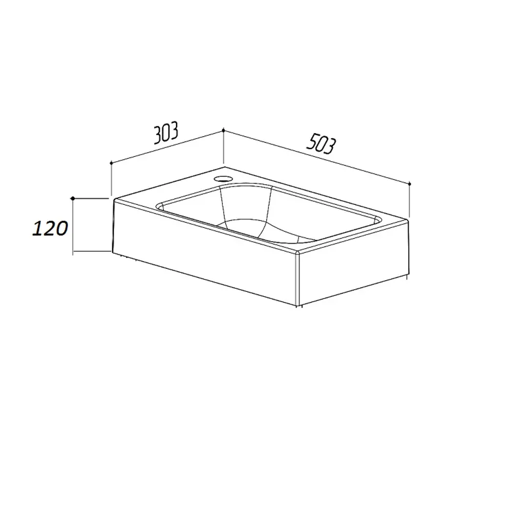 Фото 3 Раковина накладная Belux ТЕМПО 50x30 см правый Фото 3 Раковина накладная Belux ТЕМПО 50x30 см правый