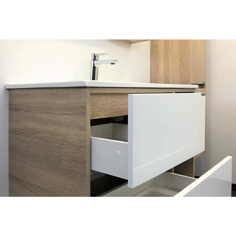 Фото 6 Тумба Comforty Гамбург-90 дуб сонома, с раковиной Фото 6 Тумба Comforty Гамбург-90 дуб сонома, с раковиной