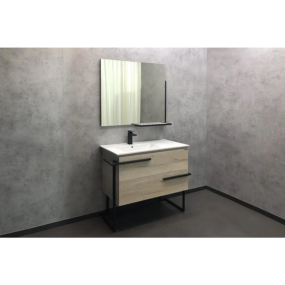 Фото 2 Тумба Comforty Дюссельдорф-90 дуб дымчатый, с раковиной Фото 2 Тумба Comforty Дюссельдорф-90 дуб дымчатый, с раковиной