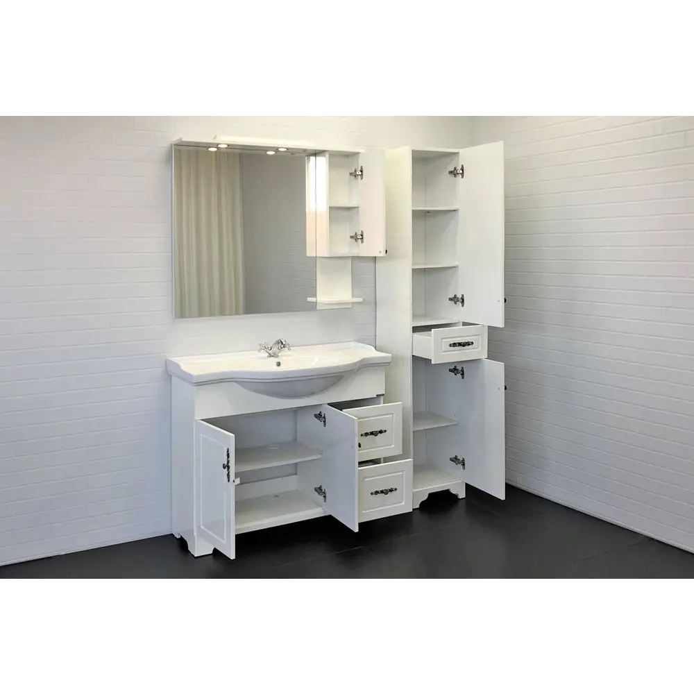 Фото 4 Тумба Comforty Севилья-100 слоновая кость, с раковиной