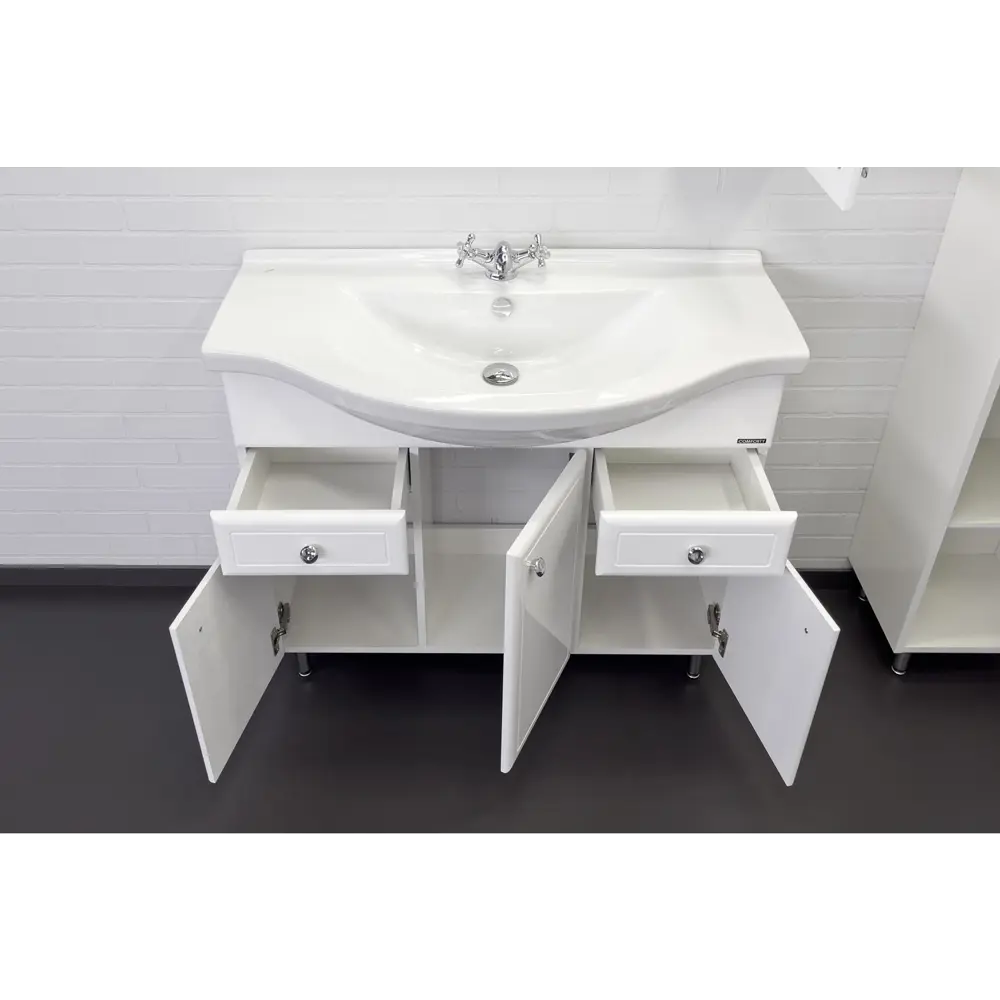 Фото 2 Тумба Comforty Сочи-100 белый, с раковиной Фото 2 Тумба Comforty Сочи-100 белый, с раковиной
