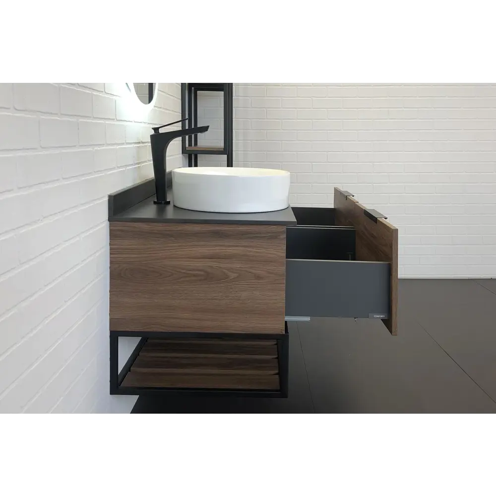 Фото 6 Тумба Comforty Порто-120-1 дуб темно-коричневый, с раковиной Фото 6 Тумба Comforty Порто-120-1 дуб темно-коричневый, с раковиной