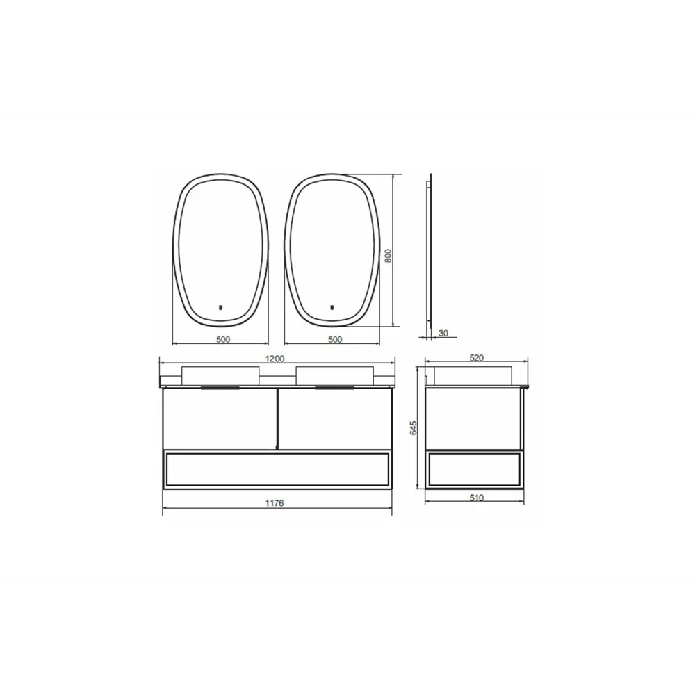Фото 7 Тумба Comforty Порто-120-2 дуб темно-коричневый, с раковиной Фото 7 Тумба Comforty Порто-120-2 дуб темно-коричневый, с раковиной