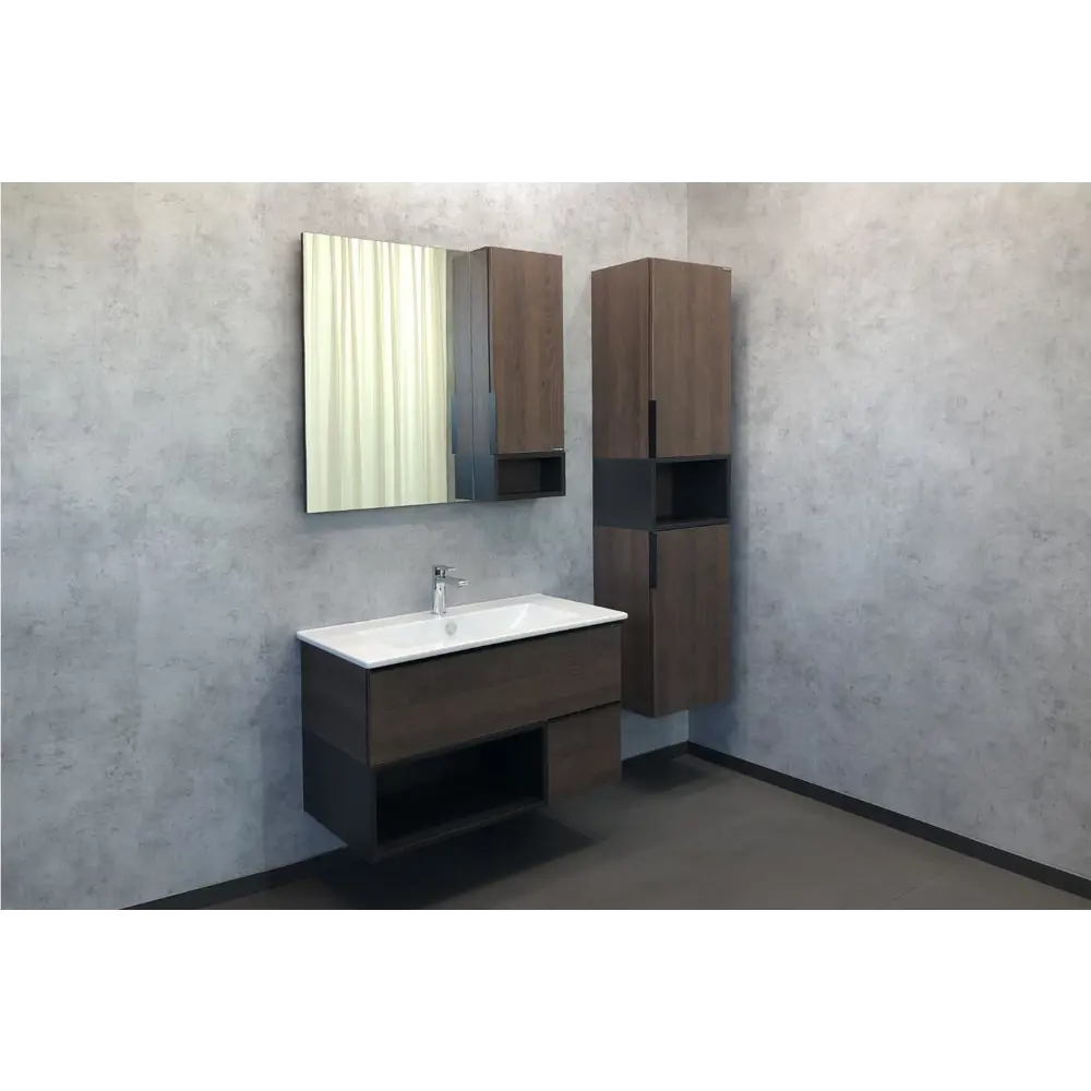 Фото 2 Тумба Comforty Франкфурт-90 дуб шоколадный, с раковиной Фото 2 Тумба Comforty Франкфурт-90 дуб шоколадный, с раковиной