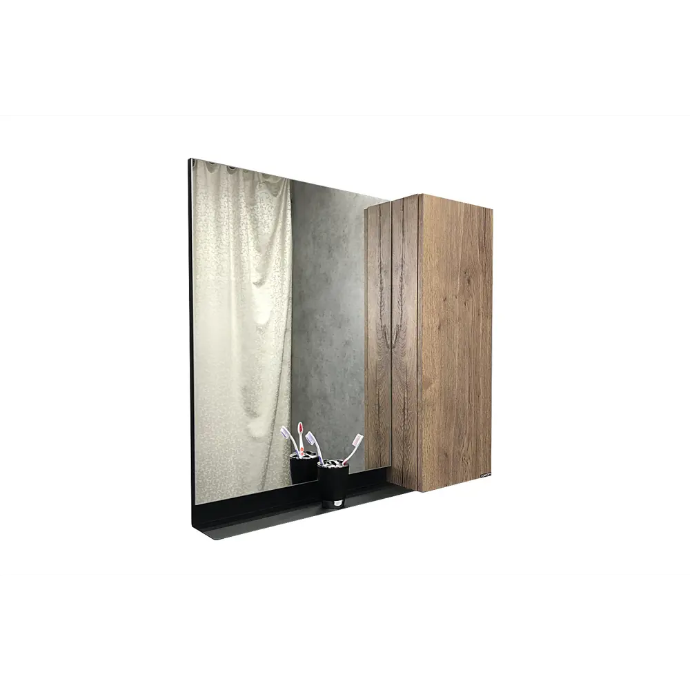 Фото Зеркало-шкаф Comforty Кёльн-90 дуб темный