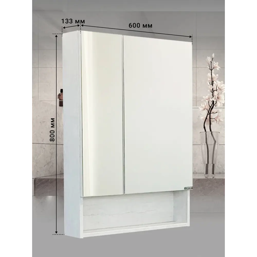 Фото 8 Зеркало-шкаф Comforty Никосия-60 дуб белый