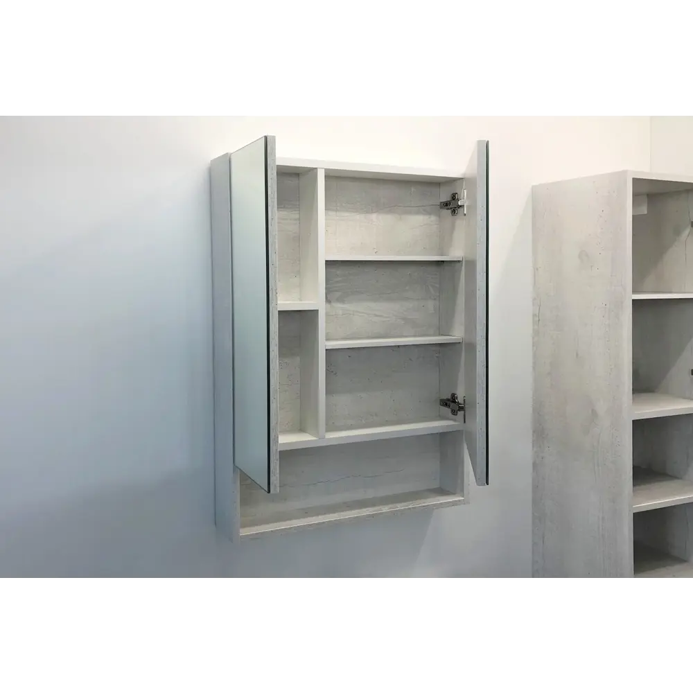 Фото 3 Зеркало-шкаф Comforty Никосия-60 дуб белый