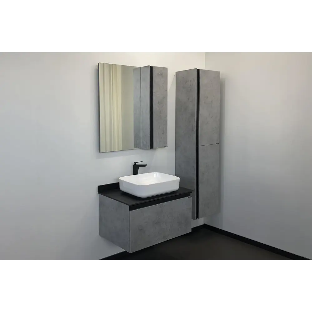 Фото 2 Зеркало-шкаф Comforty Эдинбург-75 бетон светлый Фото 2 Зеркало-шкаф Comforty Эдинбург-75 бетон светлый