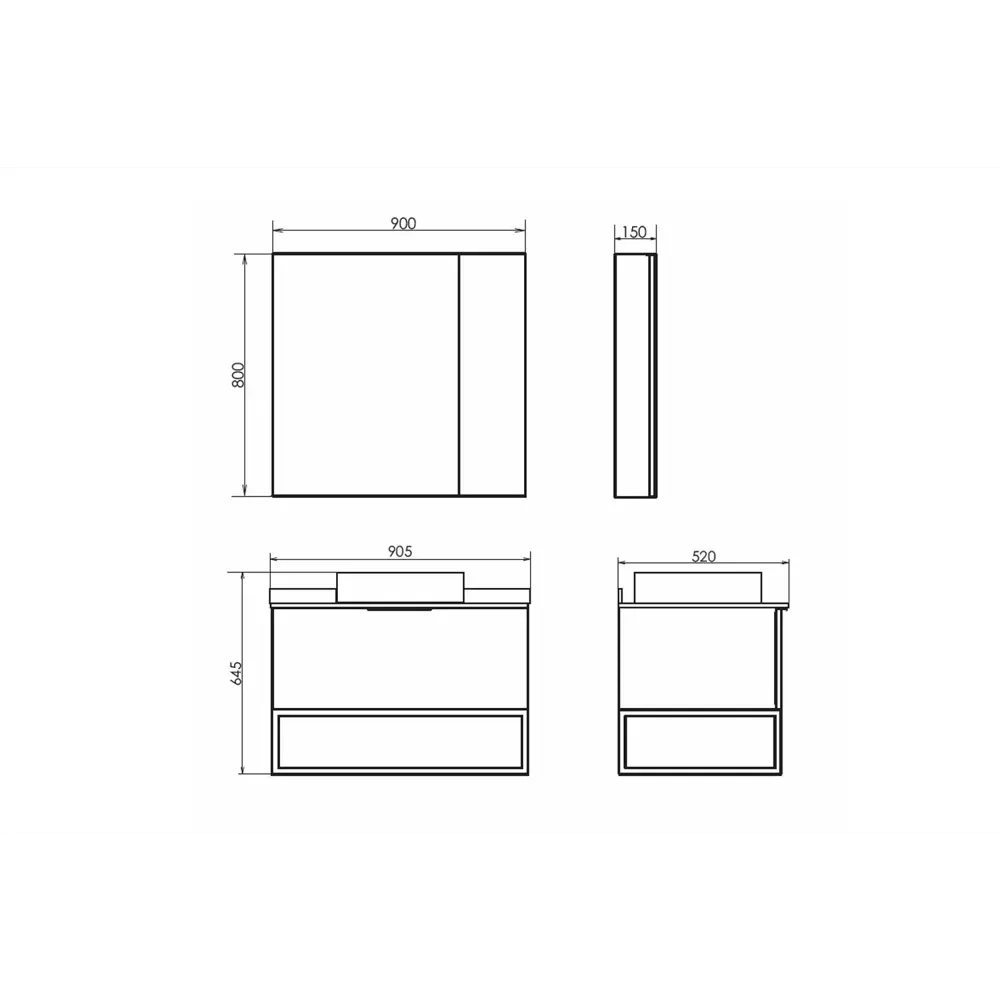 Фото 6 Зеркало-шкаф Comforty Порто-90 дуб дымчатый Фото 6 Зеркало-шкаф Comforty Порто-90 дуб дымчатый