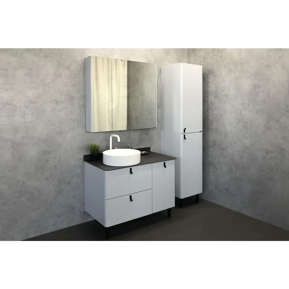 Фото 2 Шкаф-колонна Comforty Сорренто-40 светло-серый Фото 2 Шкаф-колонна Comforty Сорренто-40 светло-серый
