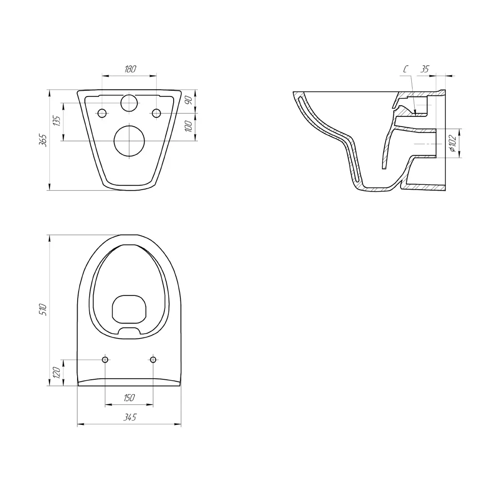Фото 8 Подвесной унитаз CERSANIT parva Clean On S-MZ-PARVA-COn-DL-w