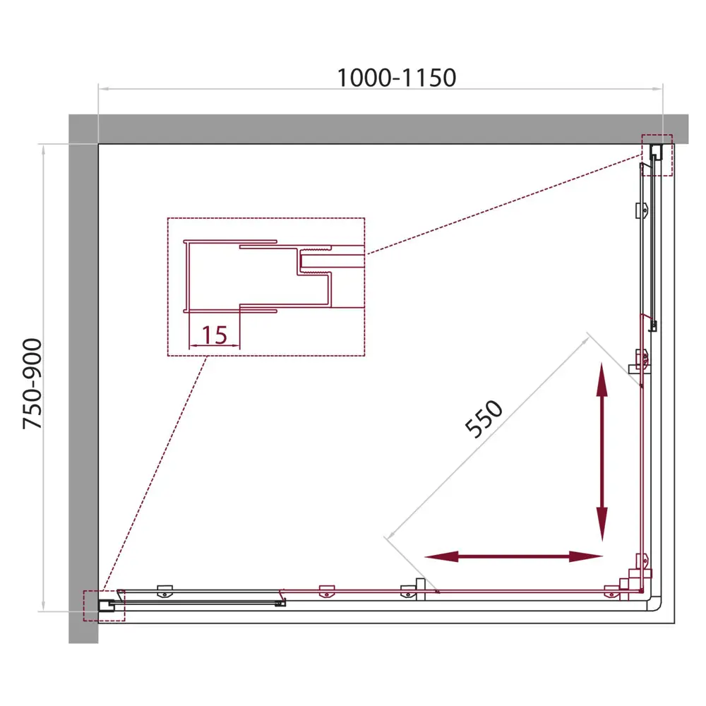 Фото Душевой уголок BelBagno UNIQUE-AH-2-100/115-75/90-M-Cr 190x100см Фото Душевой уголок BelBagno UNIQUE-AH-2-100/115-75/90-M-Cr 190x100см