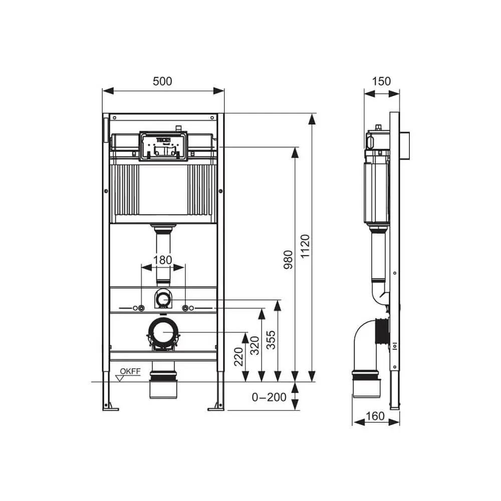 Фото 6 Комплект инсталляция и унитаз Tece K440407.WC2 с кнопкой цвет черный Фото 6 Комплект инсталляция и унитаз Tece K440407.WC2 с кнопкой цвет черный